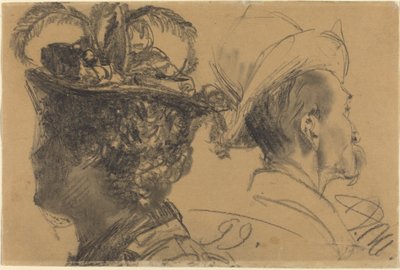 Hoveder af en mand og en kvinde af Adolph Menzel