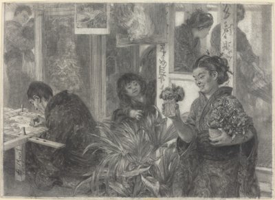 Japansk kunstner på arbejde af Adolph Menzel