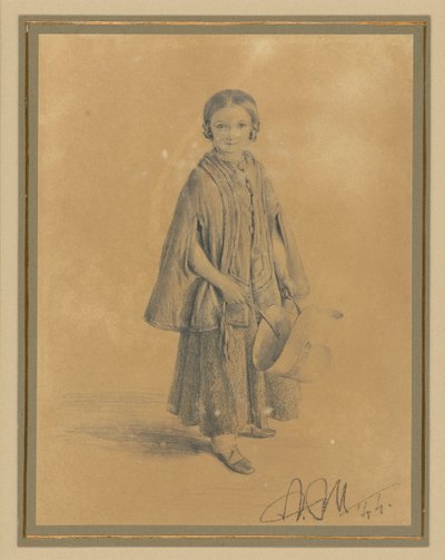 Børneportræt af Constanze Beling, født Martini. Datter af kredsdommer Carl Martini og hans hustru Pauline Martini af Adolph Menzel