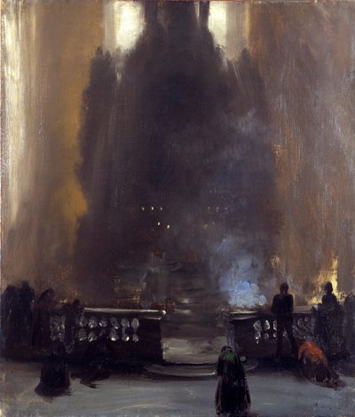 Kirkens indre (barokaltar) af Adolph Menzel