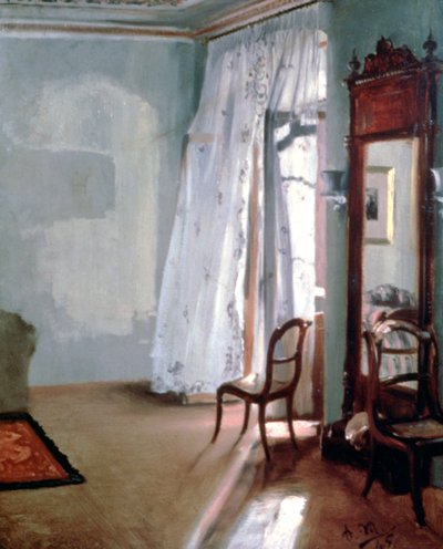 Værelse med balkon, 1845 af Adolph Menzel