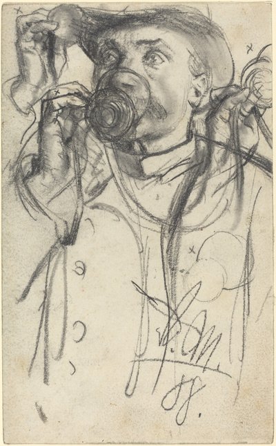 Studier af en mand, der drikker af Adolph Menzel