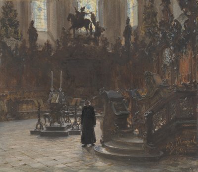 Korstallene i Mainz-katedralen, 1869. af Adolph Menzel