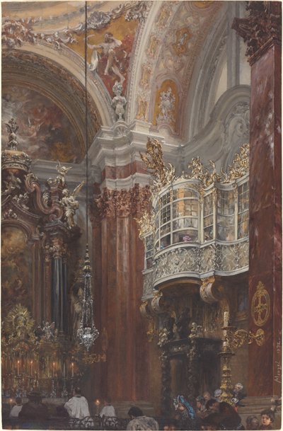 Det indre af Jacobskirche i Innsbruck af Adolph Menzel