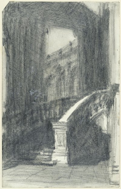Trappen i Zwingers bypavillon i Dresden om natten af Adolph Menzel