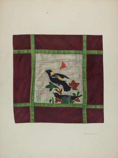 Applique Coverlet Detail, 1941. af Adolph Opstad