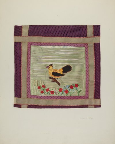 Applique Coverlet Detail, 1941. af Adolph Opstad
