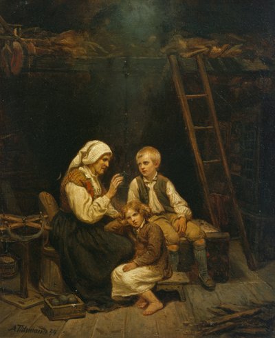 Eventyrfortælleren, bedstemødres historie af Adolph Tidemand