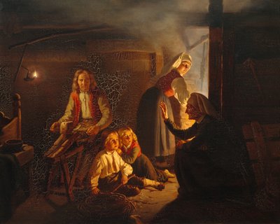 Historiefortælleren (maleri) af Adolph Tidemand