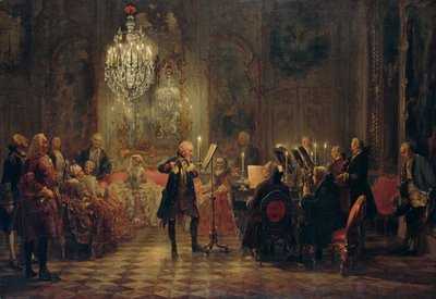 Frederik den Stores fløjtekoncert i Sanssouci af Adolph Menzel