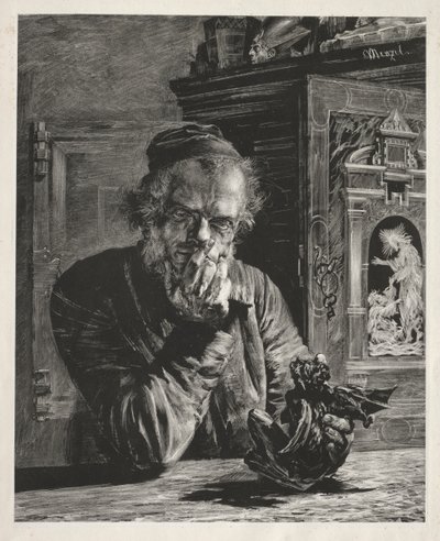 Antikvaren - Selvportræt af Adolph Menzel