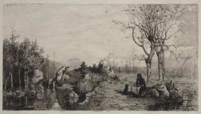 Bredden af en å ved Rossillon, 1867. af Adolphe Appian