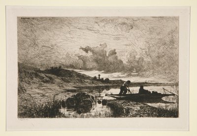 En aften, bredden af ​​Rhone ved Rix af Adolphe Appian