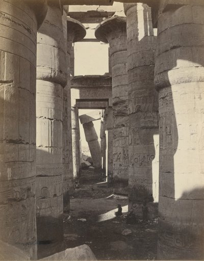Øvre Egypten, Hypostyle Hall i Karnak, ca. 1870. af Adolphe Braun