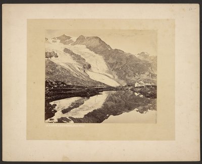 Bernina-hospicet og Cambréna-gletsjeren af Adolphe Braun