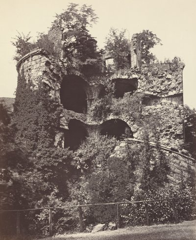 Det eksploderede tårn, Heidelberg Slot, ca. 1865. af Adolphe Braun