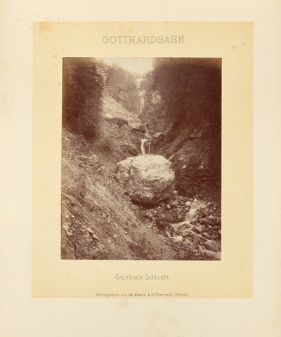 Gotthard-jernbanen: Grünbach-slugten af Adolphe Braun and Cie