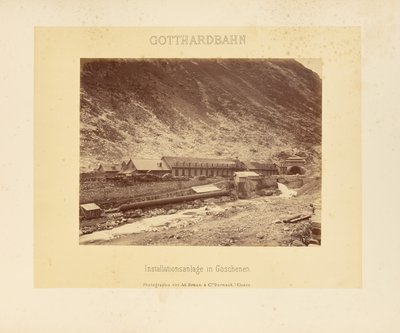 Gotthard-jernbanen: Installationssystem i Göschenen af Adolphe Braun and Cie