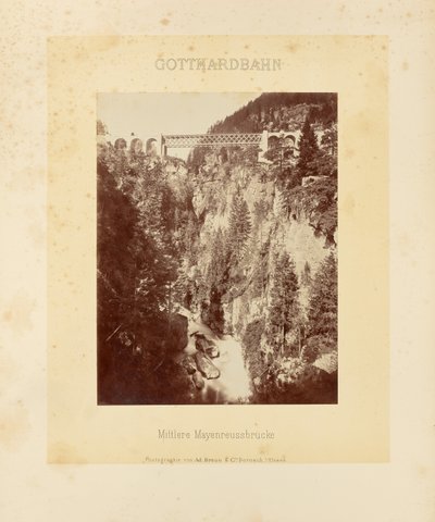 Gotthard-jernbanen: Mellemste Mayenreuss-bro af Adolphe Braun and Cie