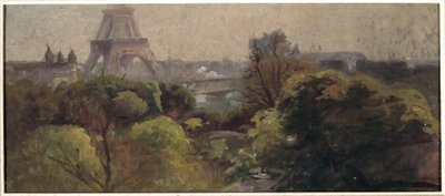 Eiffeltårnet, set fra Delessert-haven af Adolphe Ernest Gumery