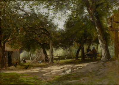 Landskab med Gaard, 1830-1880 af Adolphe-Felix Cals