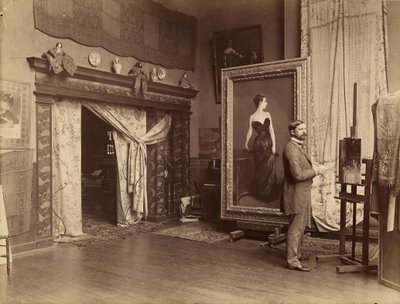 John Singer Sargent i atelier af Adolphe Giraudon