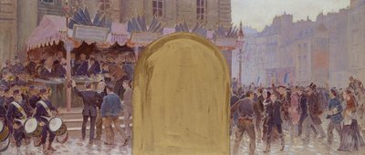 Indskrivning af de frivillige, Place du Pantheon af Adolphe Gustave Binet