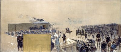 Skitse til præfektens kontor på rådhuset i Paris: Udgangen af Adolphe Gustave Binet