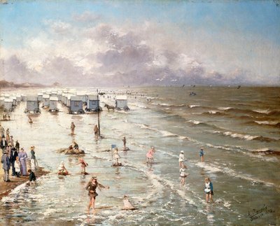Stranden i Oostende, 1892 af Adolphe Jacobs
