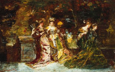 Fete Galante, ca. 1870 af Adolphe Joseph Thomas Monticelli