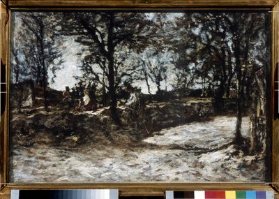 Landskabet. Fontainebleau. Maleri af Adolphe Thomas Joseph Monticelli (1824-1886). Olie på lærred. impressionisme. Mål: 39x60 cm. Pushkin Museum, Moskva af Adolphe Joseph Thomas Monticelli