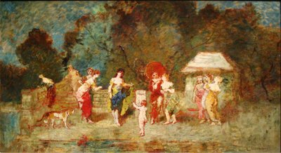Scene i en park II, ca. 1870 af Adolphe Joseph Thomas Monticelli