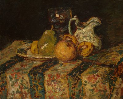 Stilleben med frugt og vinkande af Adolphe Joseph Thomas Monticelli