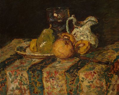 Stilleben med frugt og vinkande af Adolphe Joseph Thomas Monticelli