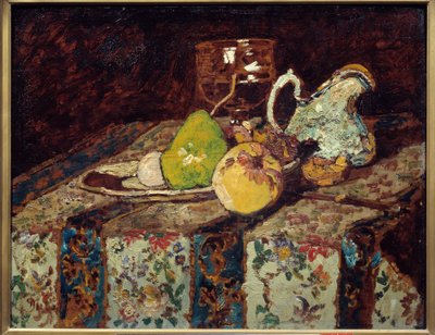 Stilleben med en hvid kande. Maleri af Adolphe Monticelli (1824-1886) af Adolphe Joseph Thomas Monticelli