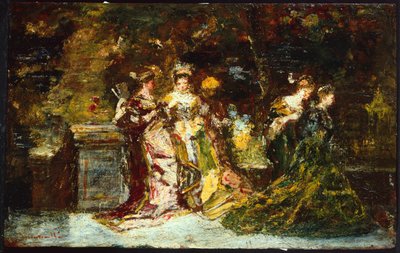 Women in a Park, ca. 1858 (olie på lærred) af Adolphe Joseph Thomas Monticelli