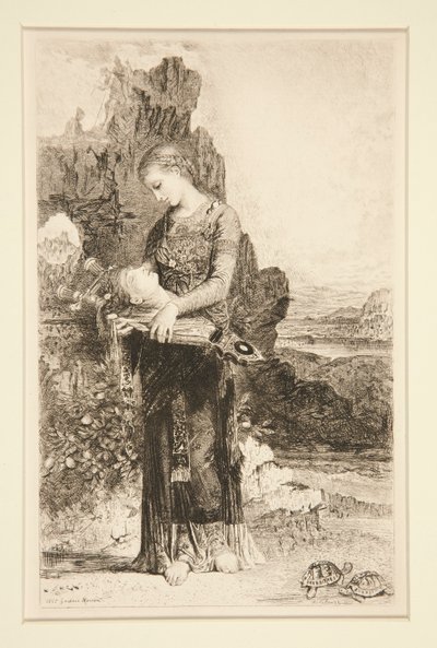 Datter af Thrakien, der bærer hovedet af Orfeus af Adolphe Lalauze