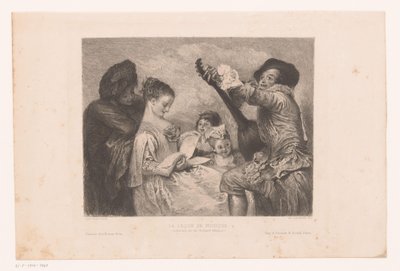 Musikalsk selskab La leçon de musique (titel på objekt) af Adolphe Lalauze