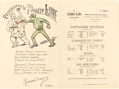 rustik ridderlighed; Kristi elsker; Gift; Slagterne af Adolphe Leon Willette