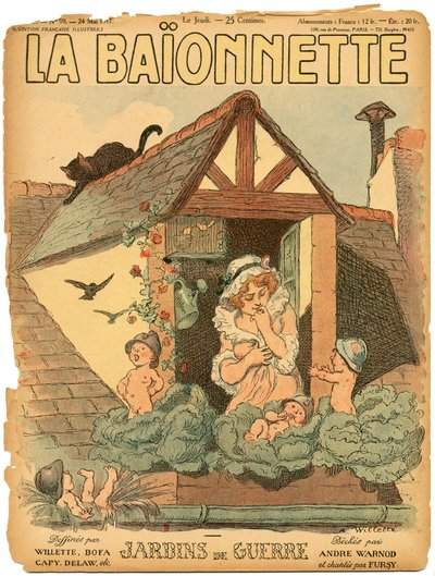Cover af "" La Baionnette "", Satirique en Colours af Adolphe Leon Willette