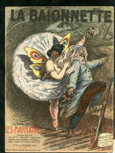 Cover af "" La Baionnette "", Satirique en Colours af Adolphe Leon Willette