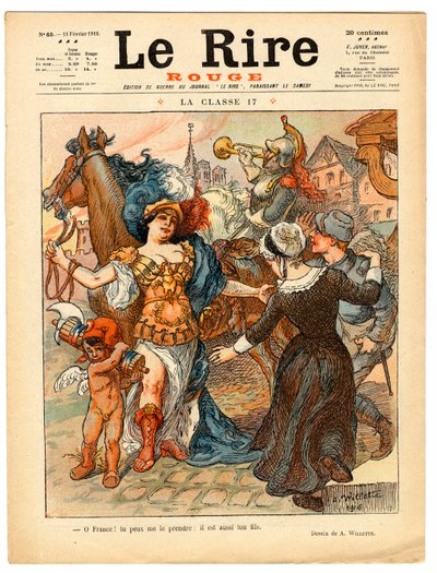 Cover af "" Den røde latter", Satirisk i farver af Adolphe Leon Willette