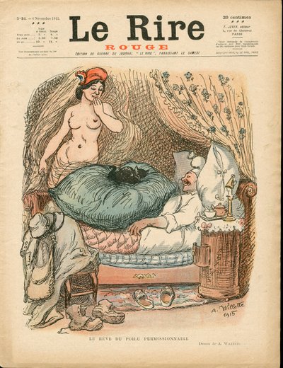 Cover af "" Den røde latter", Satirisk i farver af Adolphe Leon Willette
