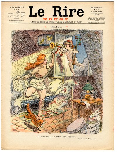 Cover af "" Den røde latter", Satirisk i farver af Adolphe Leon Willette