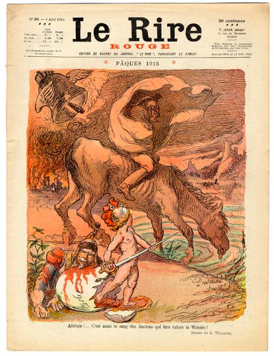 Cover af "" Den røde latter", Satirisk i farver af Adolphe Leon Willette
