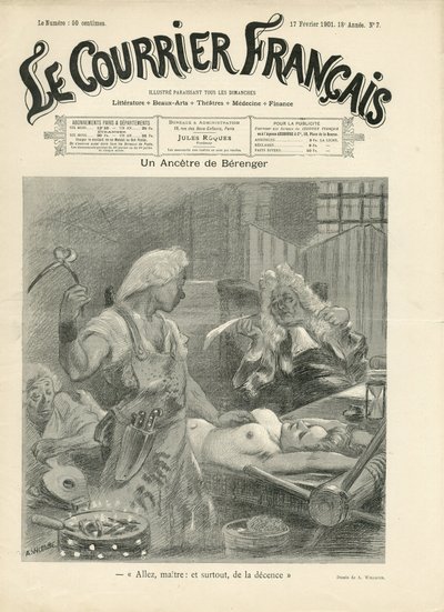 Illustration af Adolphe dit Willette (1857-1926) til forsiden af ​​Le Courrier francais af Adolphe Leon Willette
