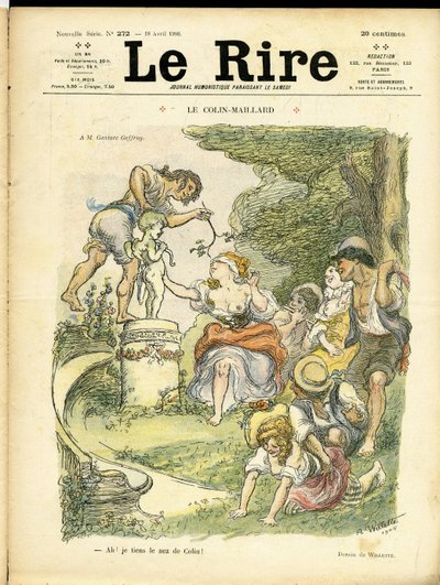 Illustration af Adolphe dit Willette (1857-1926) til forsiden af Le Rire af Adolphe Leon Willette