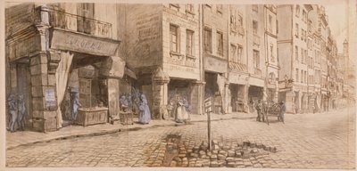 A Street (pen & blæk og wc på papir) af Adolphe Martial Potemont