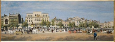 Vue générale des théâtres du boulevard du Temple en 1862, i 1862 (olie på lærred) af Adolphe Martial Potemont