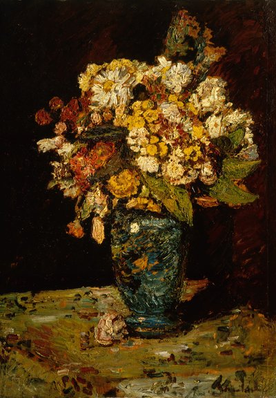Blomster i en blå vase, 1879-1883. af Adolphe Joseph Thomas Monticelli